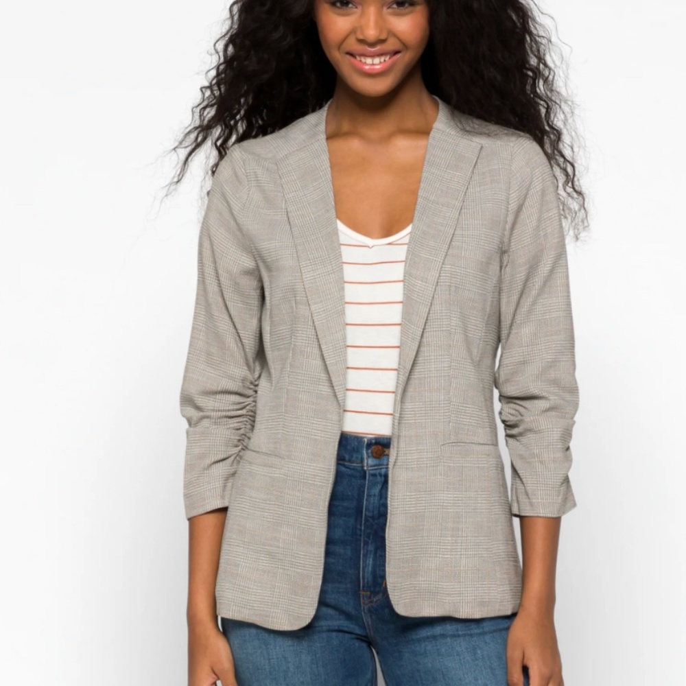 SKIED ARE BLUE Raja Printed Collarless Blazer